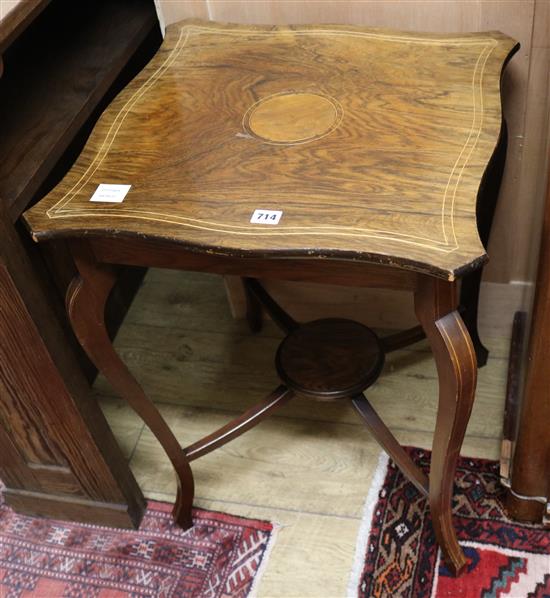 A late Victorian inlaid rosewood occasional table W.53cm
